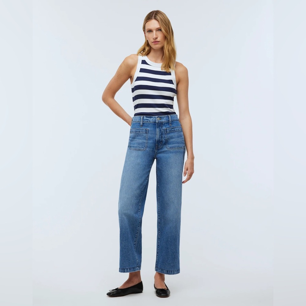 Madewell The Emmett Wide-Leg Full Length Jean: Patch Pocket Edition, Size 27